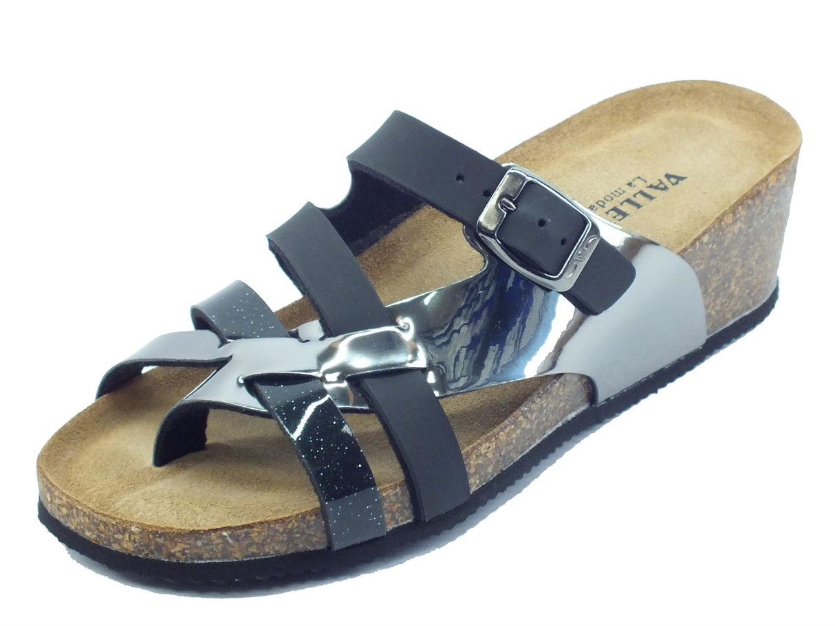 Valleverde Valleverde G53380 Antracite Ciabatte Donna in ecopelle lucida Antracite