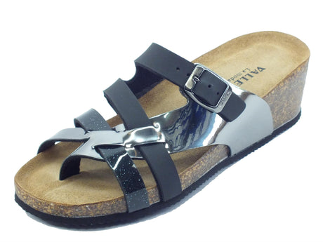 Valleverde Valleverde G53380 Antracite Ciabatte Donna in ecopelle lucida Antracite