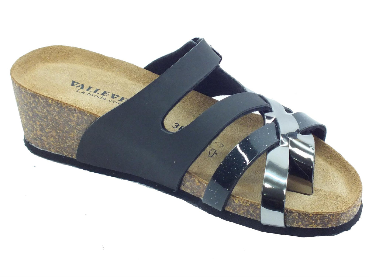 Valleverde Valleverde G53380 Antracite Ciabatte Donna in ecopelle lucida Antracite