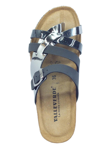 Valleverde Valleverde G53380 Antracite Ciabatte Donna in ecopelle lucida Antracite