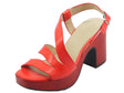 Wonders Wonders L-1011 Pergamena Rojo Sandali per Donna in pelle con tacco alto e plateau Rojo