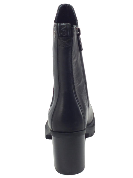 Carmela Carmela 160315 BN. Piel Negro Tronchetti per Donna in pelle lampo ed elastico tacco alto Negro