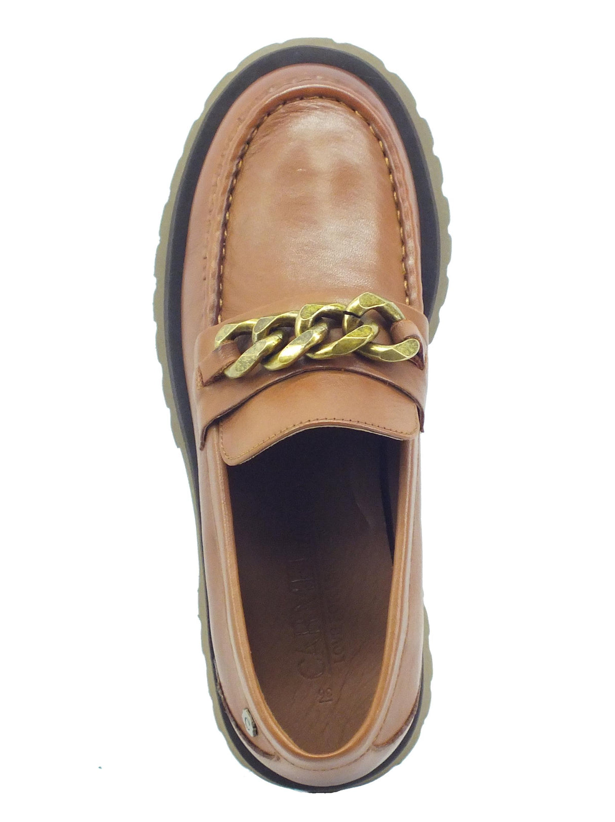 Carmela Carmela 160358 Z. Piel Camel Mocassini Classici per Donna in pelle con tacco Piel Camel