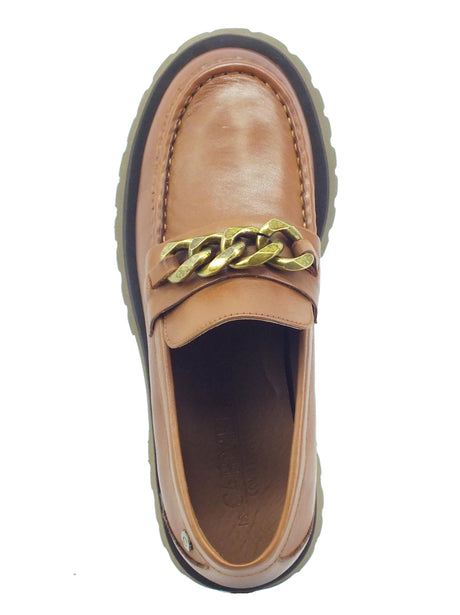 Carmela Carmela 160358 Z. Piel Camel Mocassini Classici per Donna in pelle con tacco Piel Camel
