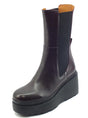 CafèNoir CAFèNOIR HB1030 Bordeaux Stivali per Donna in pelle con doppio elastico e zeppona Bordeaux