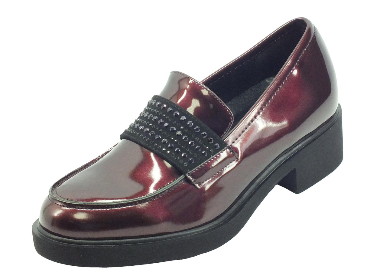 Cinzia Soft Cinzia Soft MM844368 Bordò Mocassini per Donna in ecopelle vernicitata lucida con tacco Bordò