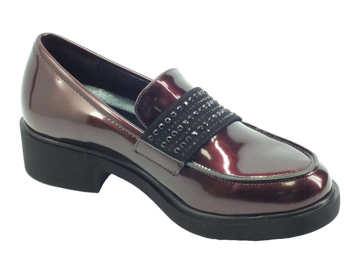 Cinzia Soft Cinzia Soft MM844368 Bordò Mocassini per Donna in ecopelle vernicitata lucida con tacco Bordò