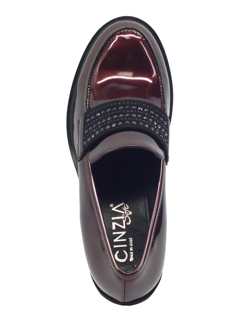 Cinzia Soft Cinzia Soft MM844368 Bordò Mocassini per Donna in ecopelle vernicitata lucida con tacco Bordò