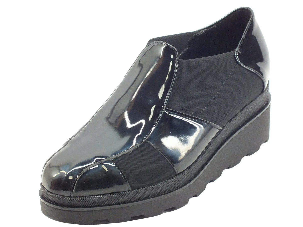 Cinzia Soft Cinzia Soft MM854480 Nero Mocassini per Donna in ecopelle vernicitata lucida con zeppa alta Nero