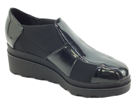 Cinzia Soft Cinzia Soft MM854480 Nero Mocassini per Donna in ecopelle vernicitata lucida con zeppa alta Nero