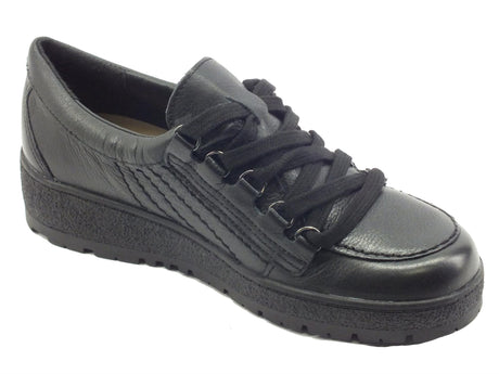 Cinzia Soft Cinzia Soft IV15417 Black Sneakers Confort per Donna in pelle con zeppa bassa nero