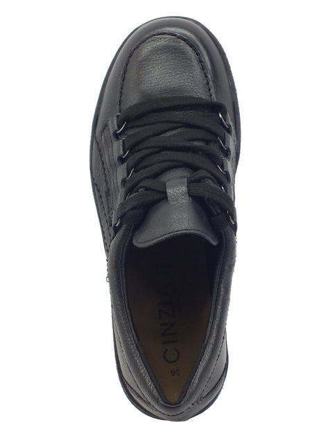 Cinzia Soft Cinzia Soft IV15417 Black Sneakers Confort per Donna in pelle con zeppa bassa nero