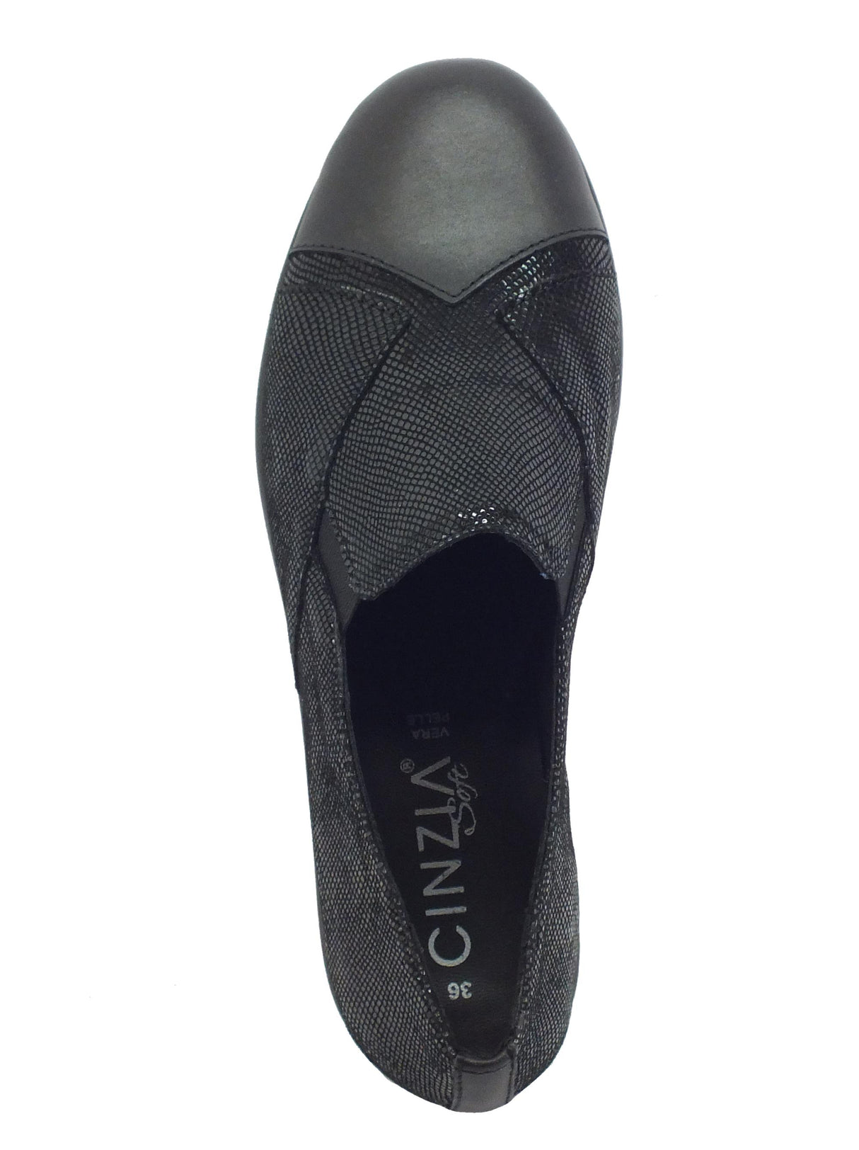 Cinzia Soft Cinzia Soft IV18925 Black Mocassini per Donna in pelle con zeppa media Black