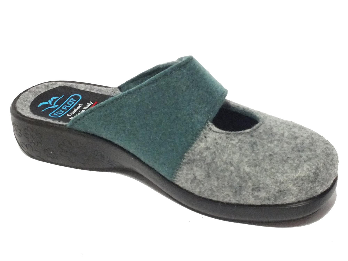 FlyFlot FlyFlot L3 U27 4F Grigio Pantofole per Donna in lana corra con chiusra a strappo Grigio.
