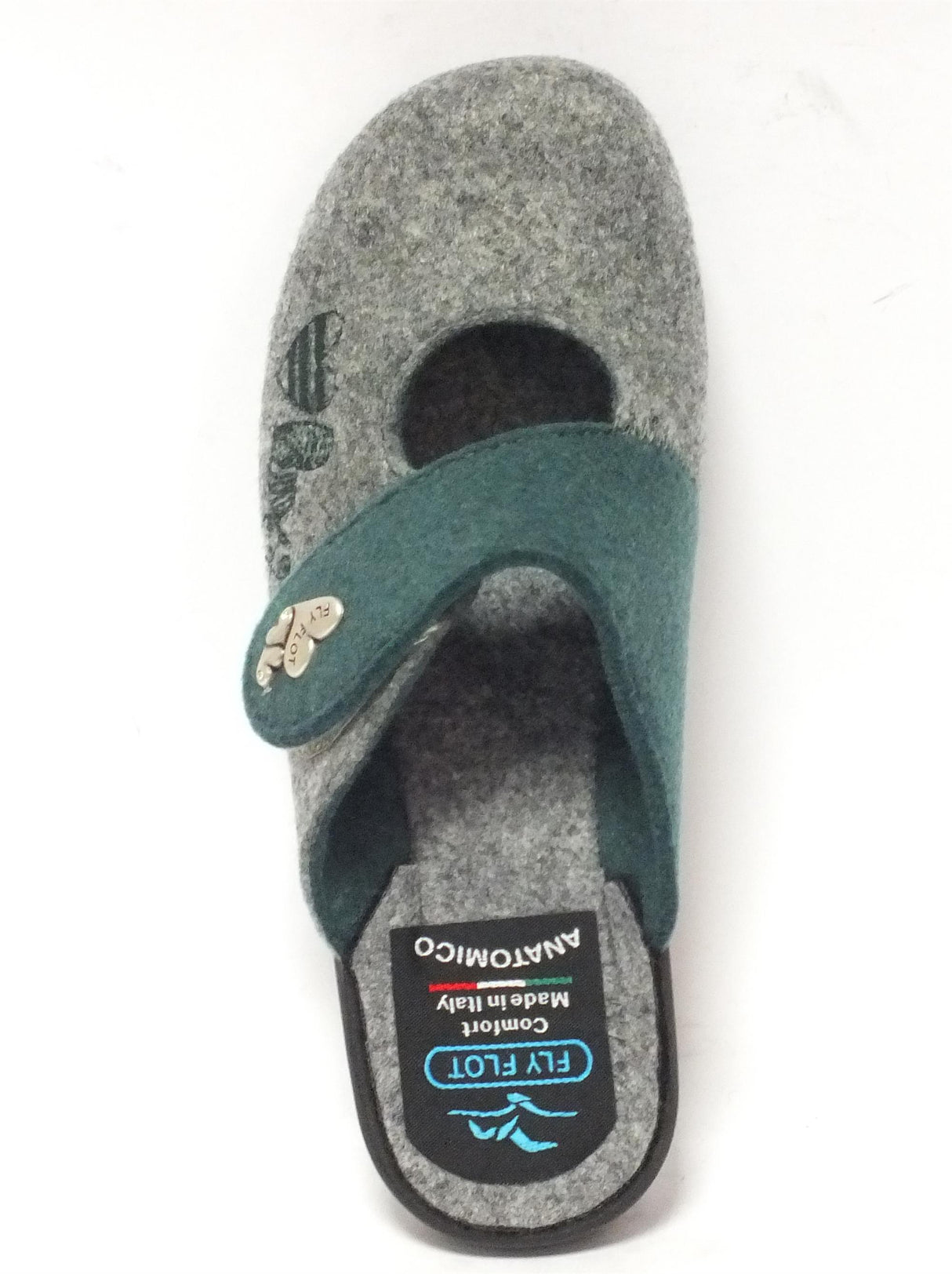 FlyFlot FlyFlot L3 U27 4F Grigio Pantofole per Donna in lana corra con chiusra a strappo Grigio.