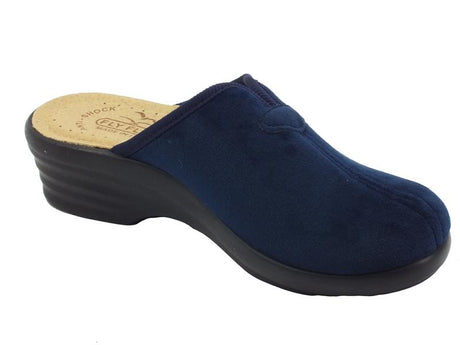 FlyFlot FlyFlot l8 r31 PE Blu Pantofole per Donna in tessuto vellutato con cuori sottopiede in pelle Blu