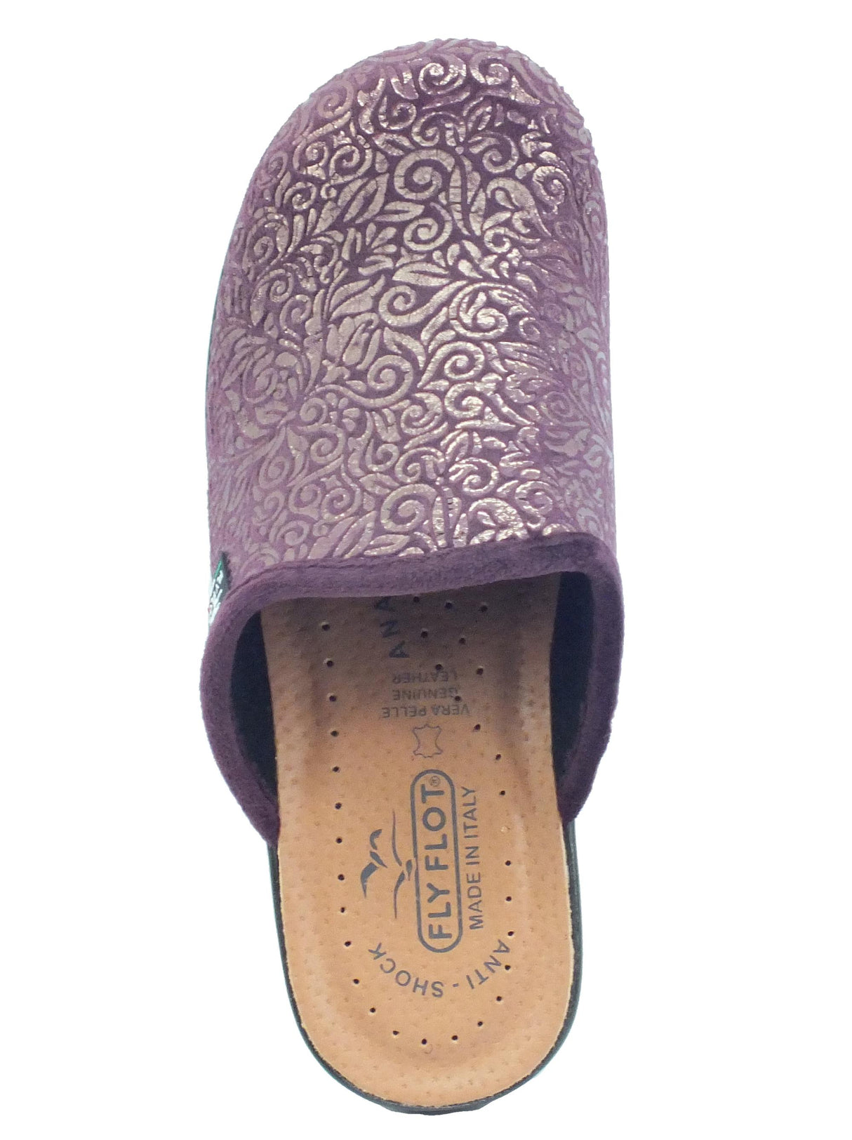 FlyFlot FlyFlot P3 N94 6E Prugna Pantofole per Donna in tessuto satinato con sottopiede in pelle Prugna