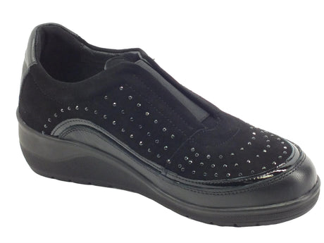 Grunland Grunland DAPE SC2572 Nero Scarpe confort per Donna in nabuk Nero