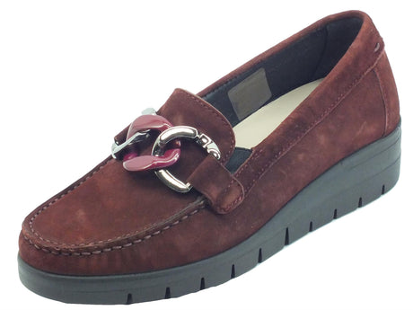 Grunland Grunland TAFA SC5601 Bordò Mocassini Classici per Donna in pelle scamosciata zeppa media bordò
