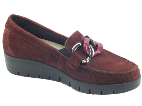 Grunland Grunland TAFA SC5601 Bordò Mocassini Classici per Donna in pelle scamosciata zeppa media bordò