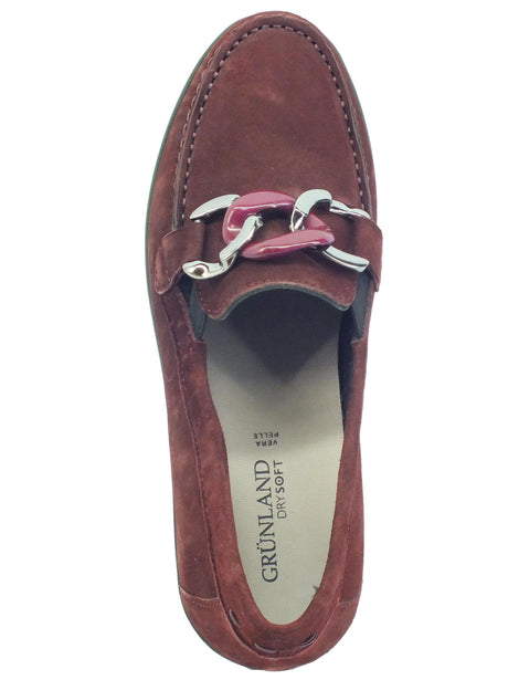 Grunland Grunland TAFA SC5601 Bordò Mocassini Classici per Donna in pelle scamosciata zeppa media bordò