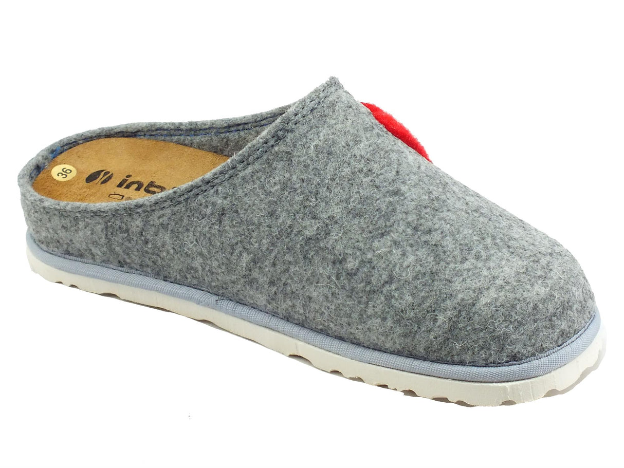 InBlu InBlu CS000035 Argento Pantofole per Donna in lana cotta con sottopiede in nabuk Argento