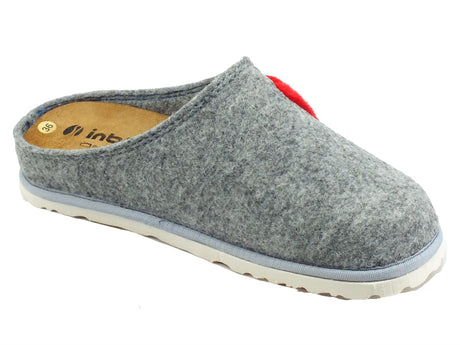 InBlu InBlu CS000035 Argento Pantofole per Donna in lana cotta con sottopiede in nabuk Argento