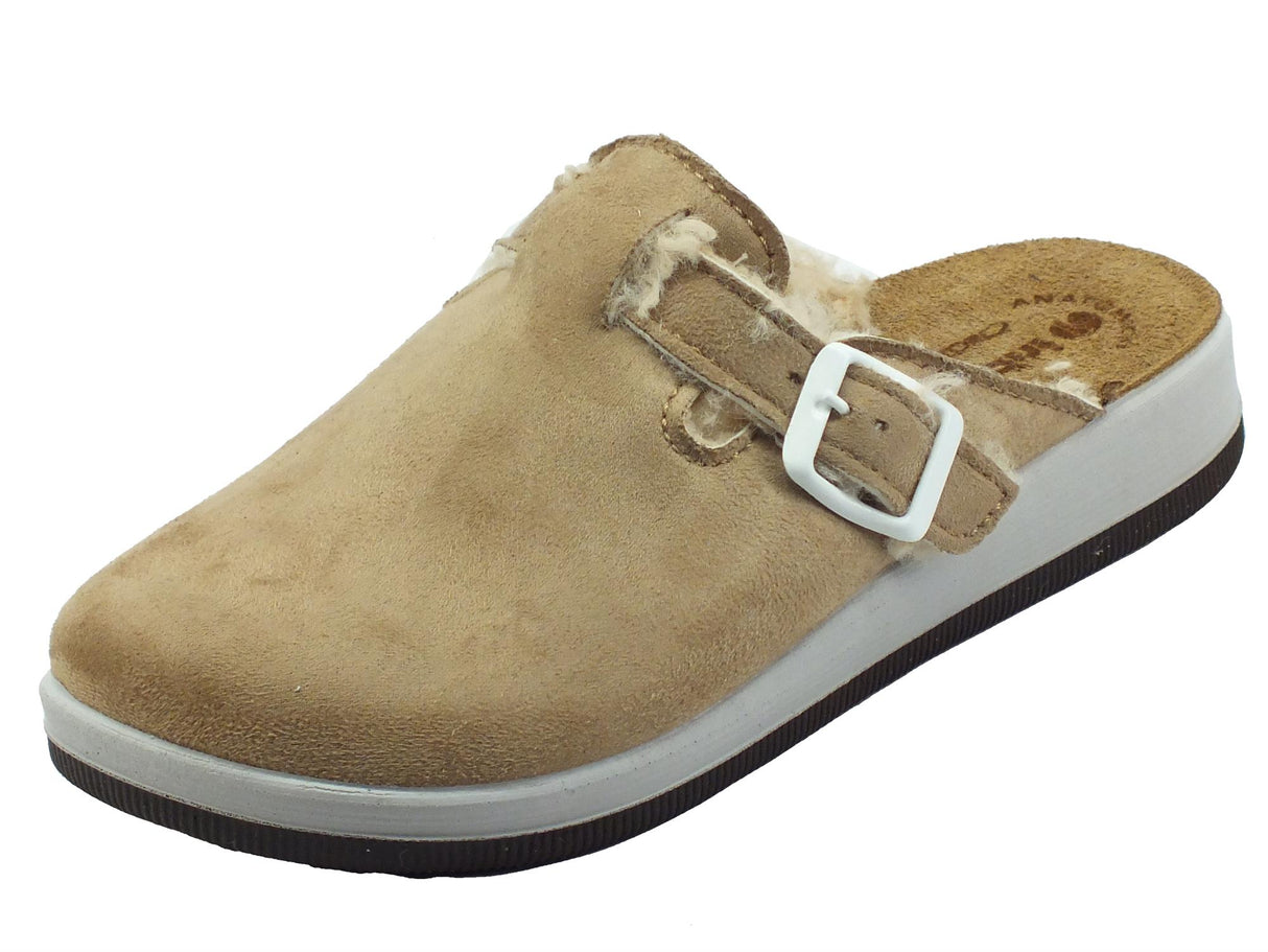 InBlu InBlu CT000020 Naturale Pantofole per Donna in tessuto vellutato rosa con fibietta Naturale