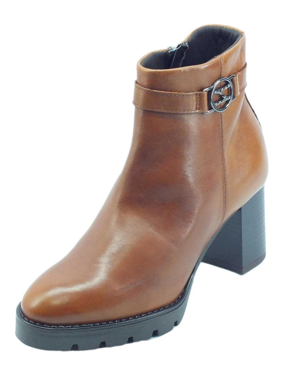 Igi&Co Igi&Co 2693122 Vitello Anticato Cognac Tronchetti eleganti per Donna in pelle tacco alto Cognac