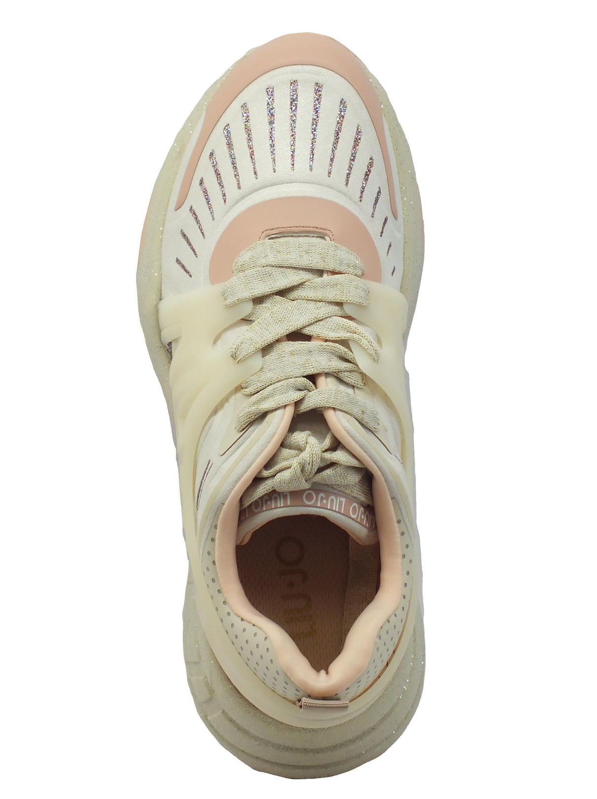 LIU JO LIU JO BF2085 121201 Lycra Phard Sneakers moda per Donna beige e phard con zeppa Lycra Phard