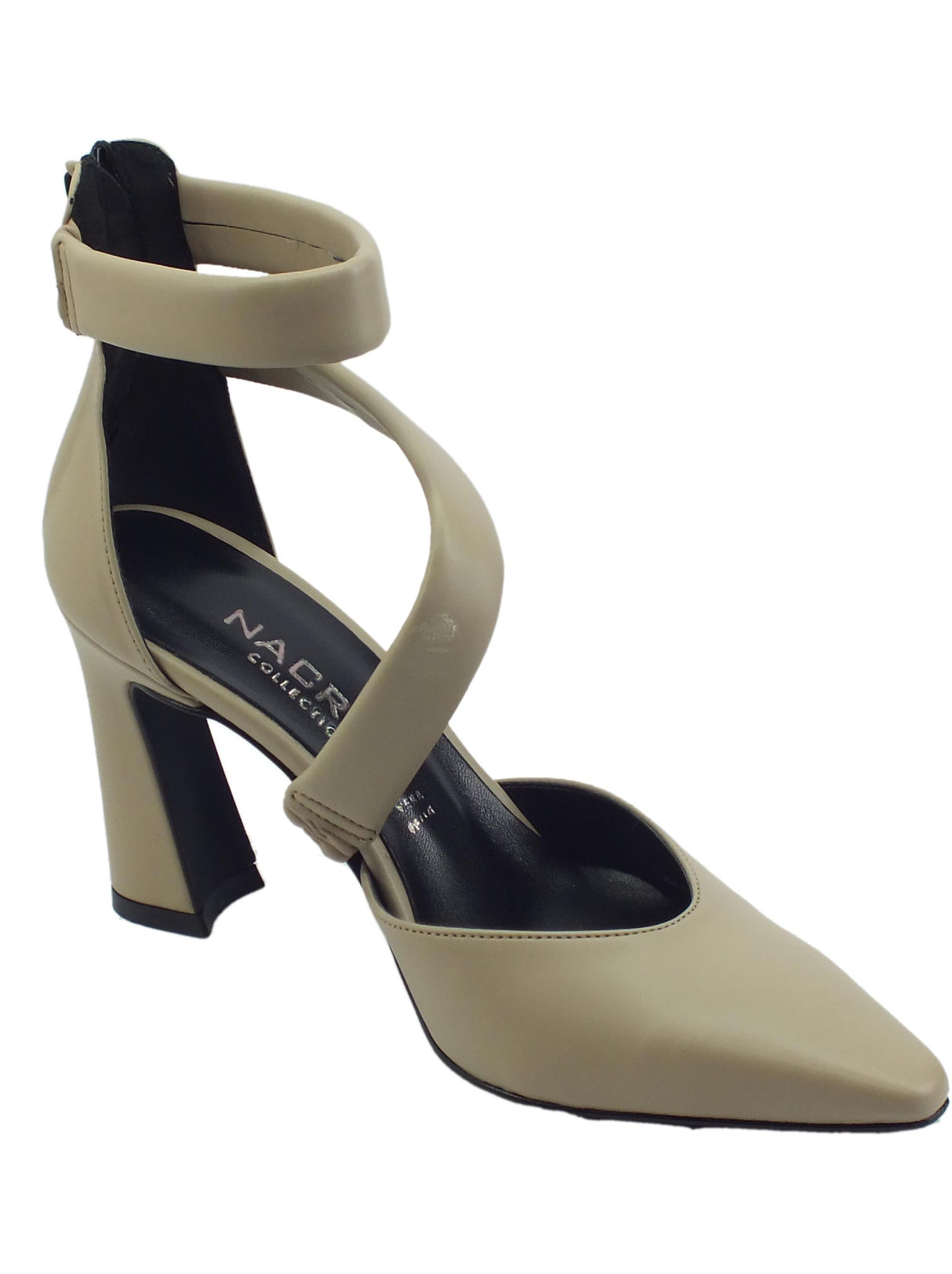 Nacrèe Nacrèe 5637005 Nappa Tortora Sandali eleganti per Donna a punta tacco alto tortora