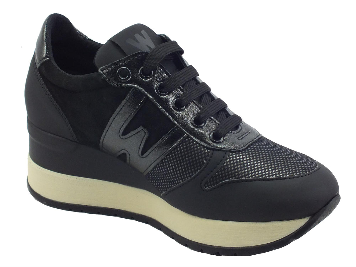 Melluso Melluso R25544 Marika P Nero Sneakers confort per Donna in pelle e nabuk con lacci Nero