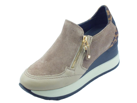 Melluso Melluso R25545 Marika Cocco Mocassini confort per Donna in pelle nabuk mezza lampo zeppa Marika Cocco