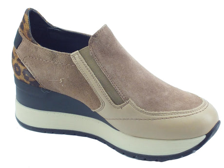 Melluso Melluso R25545 Marika Cocco Mocassini confort per Donna in pelle nabuk mezza lampo zeppa Marika Cocco