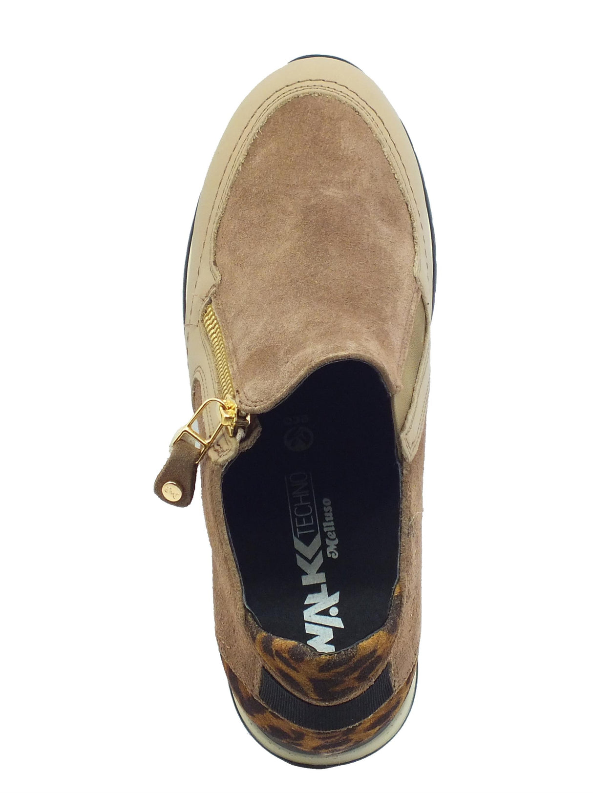 Melluso Melluso R25545 Marika Cocco Mocassini confort per Donna in pelle nabuk mezza lampo zeppa Marika Cocco