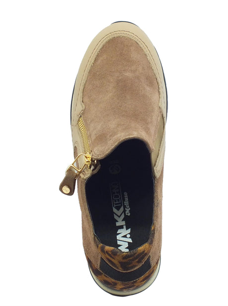 Melluso Melluso R25545 Marika Cocco Mocassini confort per Donna in pelle nabuk mezza lampo zeppa Marika Cocco