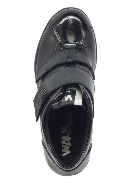 Melluso Melluso R25643 Silvy Nero Sneakers confort per Donna in pelle e vernice doppio strappo nero