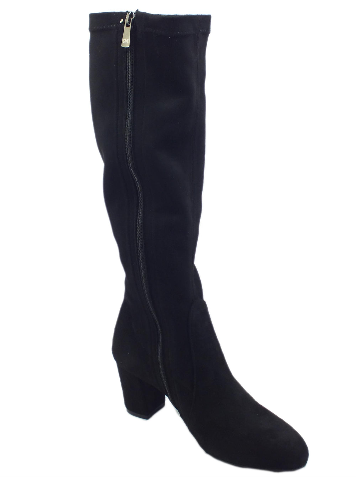 Melluso Melluso Z410B Nero Stivali con tacco per Donna in tessuto elasticizzata nero