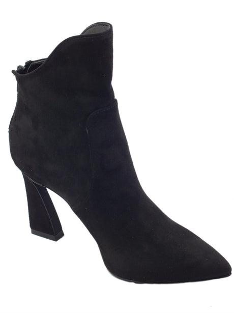 Nacrèe Nacrèe 410K037 Cam Nero Tronchetti accollati in tessuto con tacco alto nero