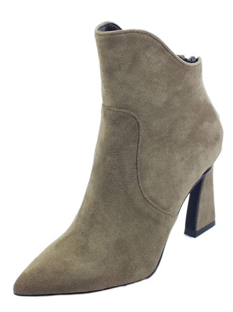 Nacrèe Nacrèe 410K037 Alpac Taupe Tronchetti accollati in tessuto con tacco alto Taupe