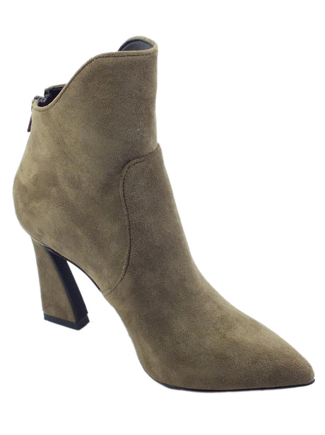 Nacrèe Nacrèe 410K037 Alpac Taupe Tronchetti accollati in tessuto con tacco alto Taupe