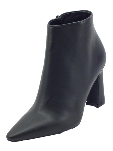 Nacrèe Nacrèe 5637008 Nappa Nero Tronchetti eleganti a punti con tacco alto in ecopelle nero