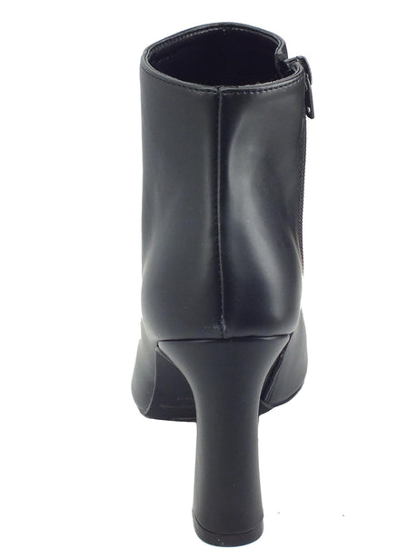 Nacrèe Nacrèe 5637008 Nappa Nero Tronchetti eleganti a punti con tacco alto in ecopelle nero