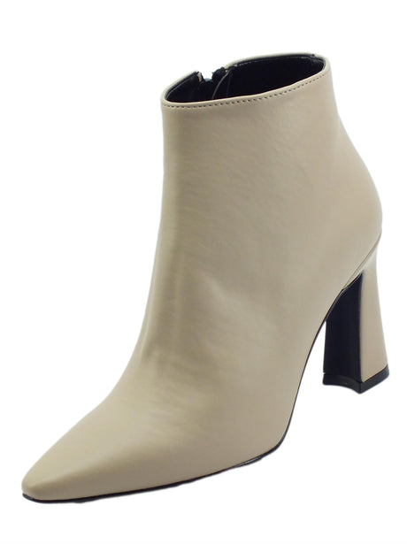 Nacrèe Nacrèe 5637008 Nappa Tortora Tronchetti eleganti a punti con tacco alto in ecopelle Tortora