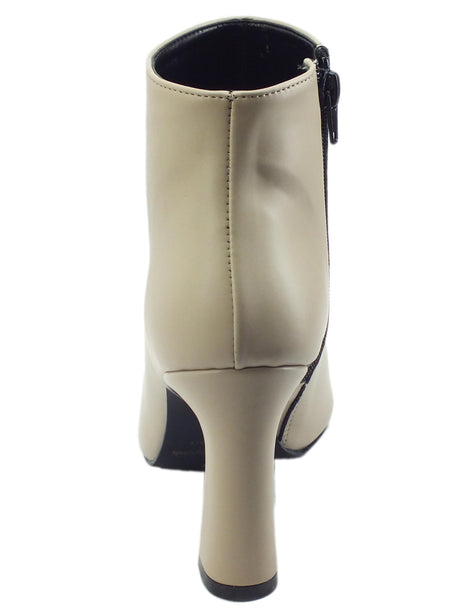 Nacrèe Nacrèe 5637008 Nappa Tortora Tronchetti eleganti a punti con tacco alto in ecopelle Tortora