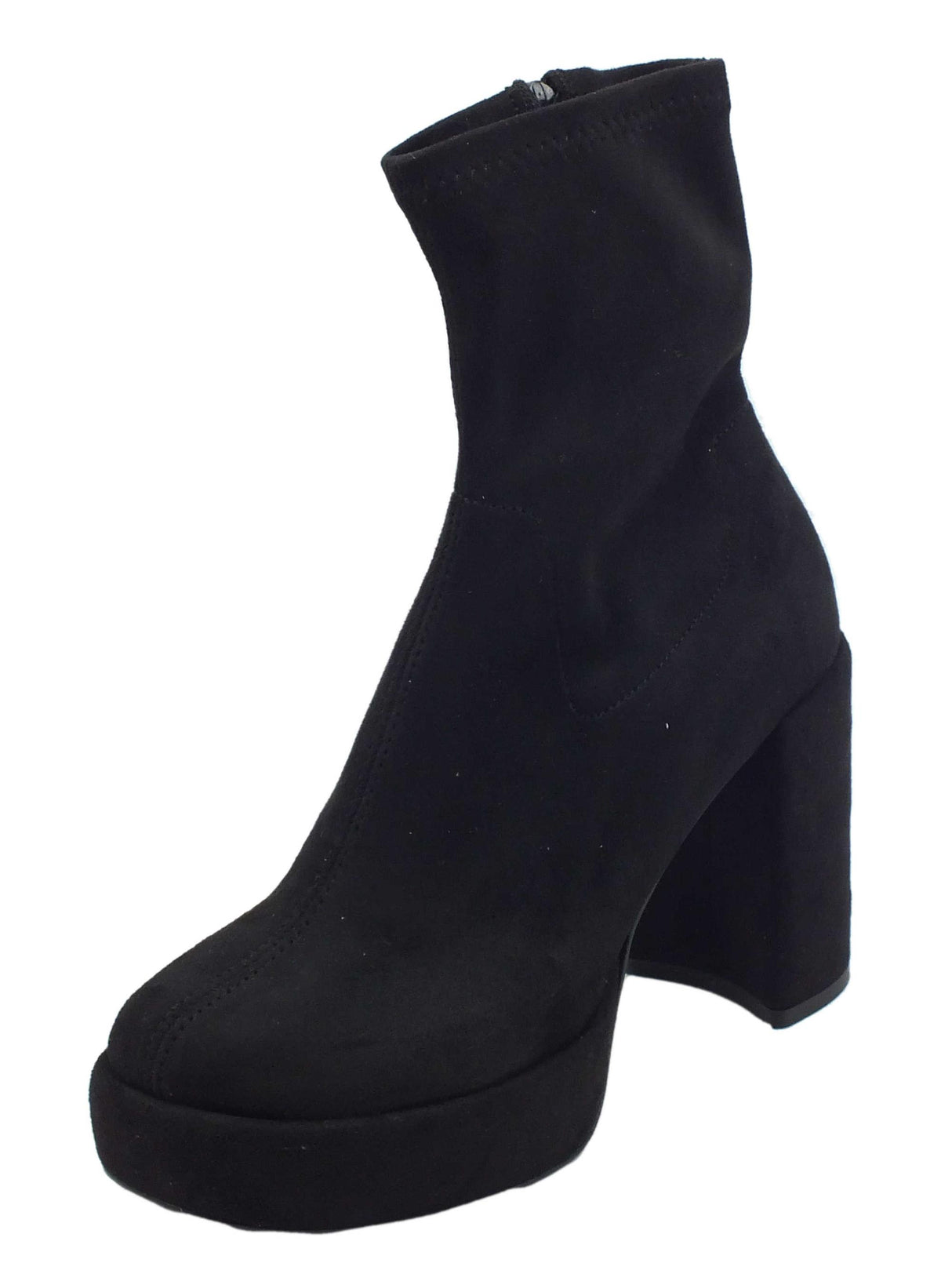 Nacrèe Nacrèe 7227001 Cam Nero Tronchetti accollati in tessuto elasticizzato con tacco alto nero