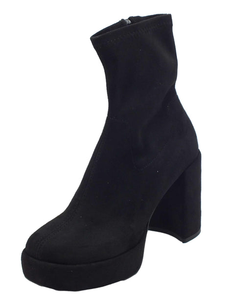 Nacrèe Nacrèe 7227001 Cam Nero Tronchetti accollati in tessuto elasticizzato con tacco alto nero