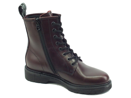 Nero Giardini NeroGiardini I117160D Runner Bordò Scarponcini per Donna in pelle con lampo e lacci Bordò