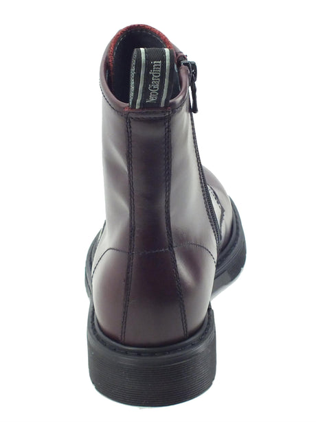 Nero Giardini NeroGiardini I117160D Runner Bordò Scarponcini per Donna in pelle con lampo e lacci Bordò