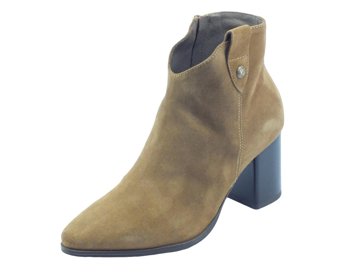 Nero Giardini NeroGiardini I117271DE Velour Malto Tronchetti a punta per Donna in nabuk con lampo tacco medio Velour Malto